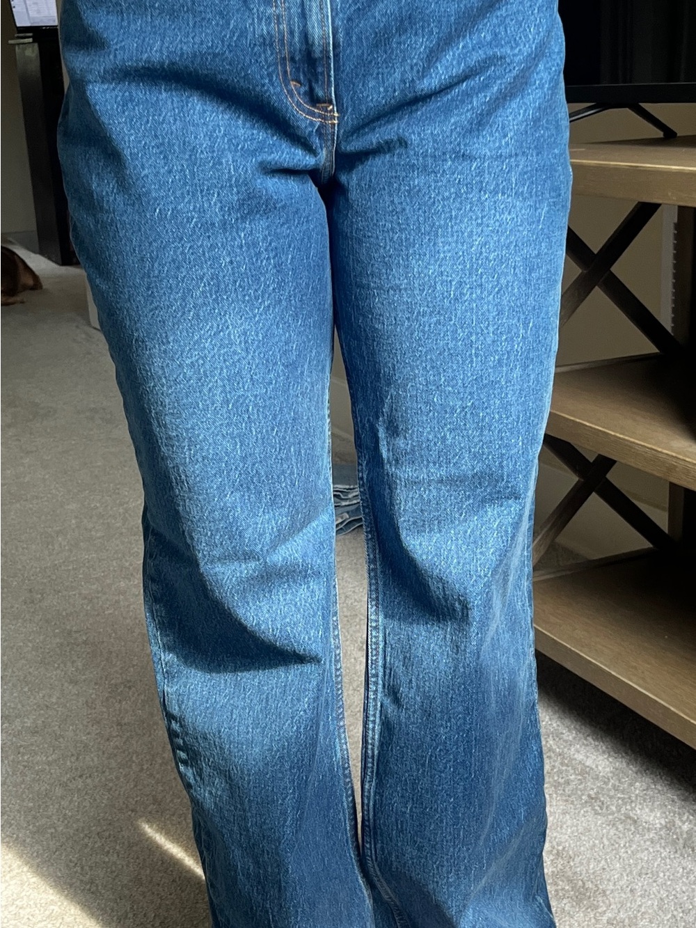 Abercrombie & Fitch High-Rise Blue Straight-Leg Jeans